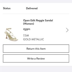 Open Edit gold heels